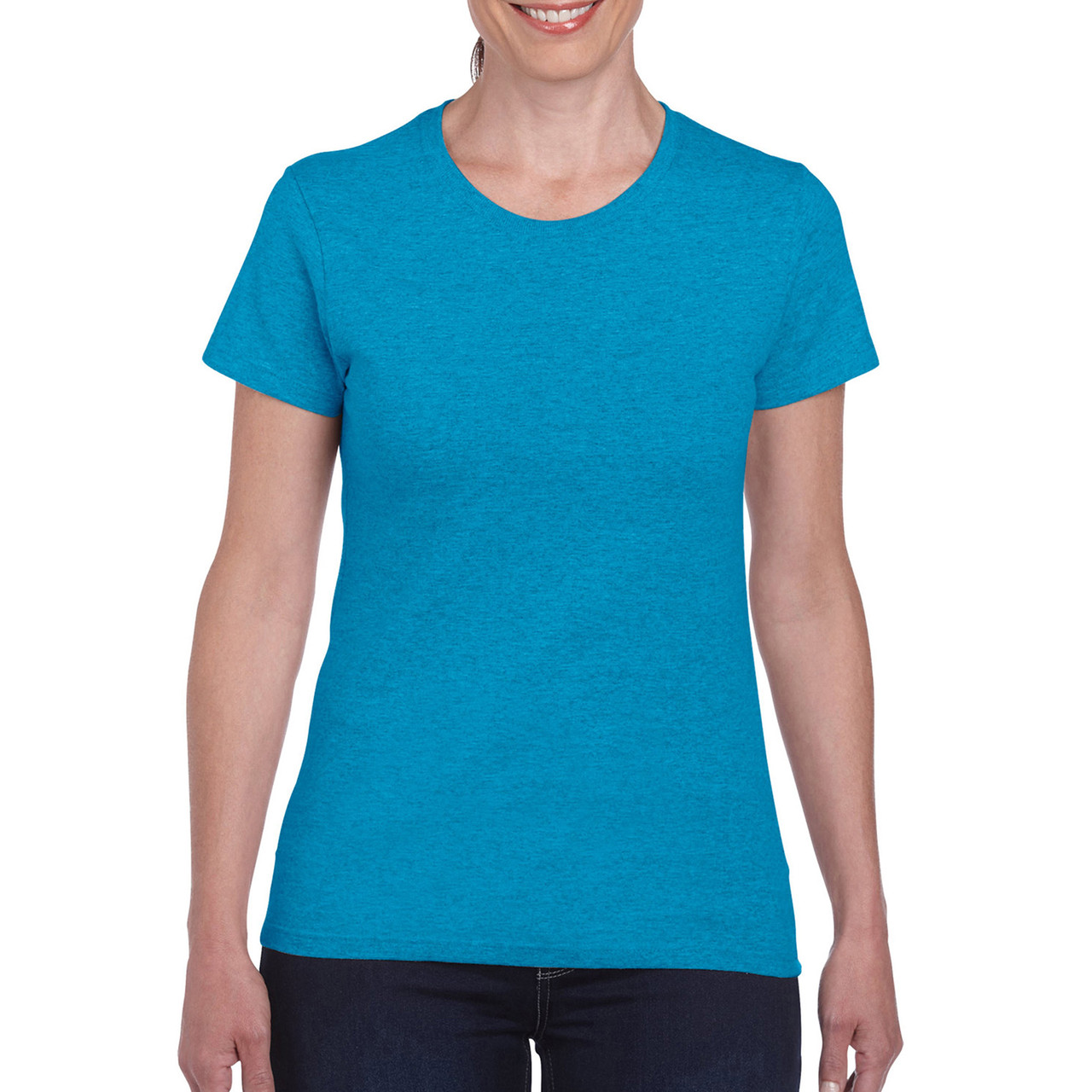 Футболка жіноча Heavy Cotton 180 Gildan для жінок heather sapphire S