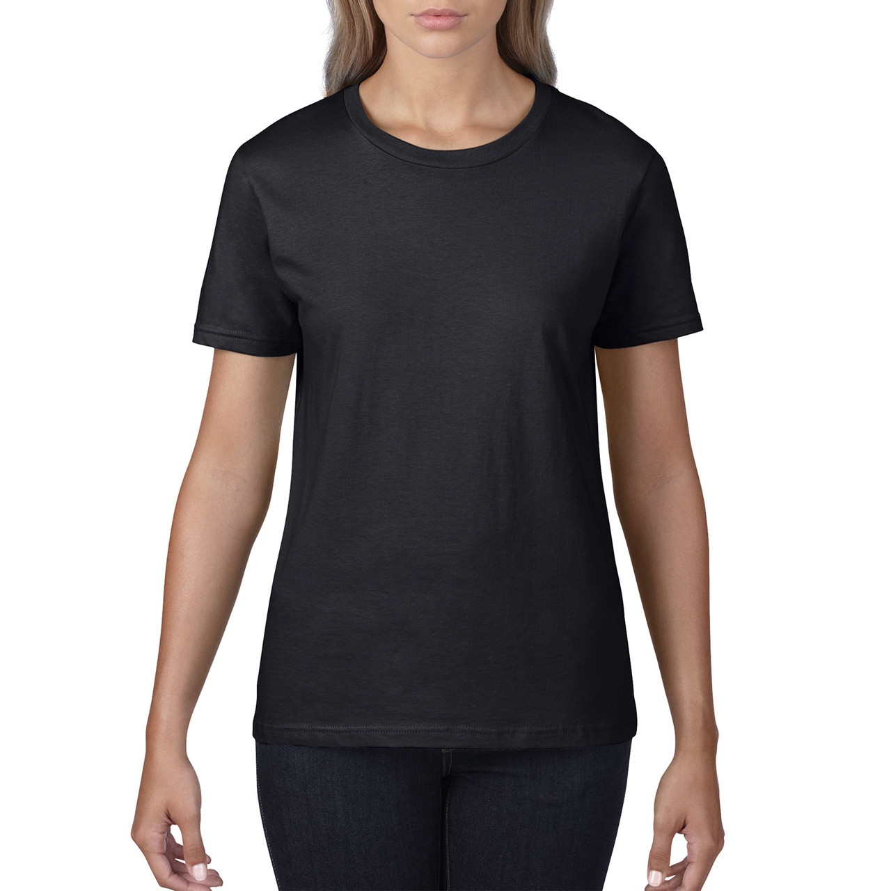 Футболка жіноча Premium Cotton 185 Gildan для жінок black S, фото 1