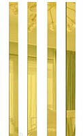 Зеркальные пластиковые наклейки полоски Золотые 50 х 5 см 4 шт набор