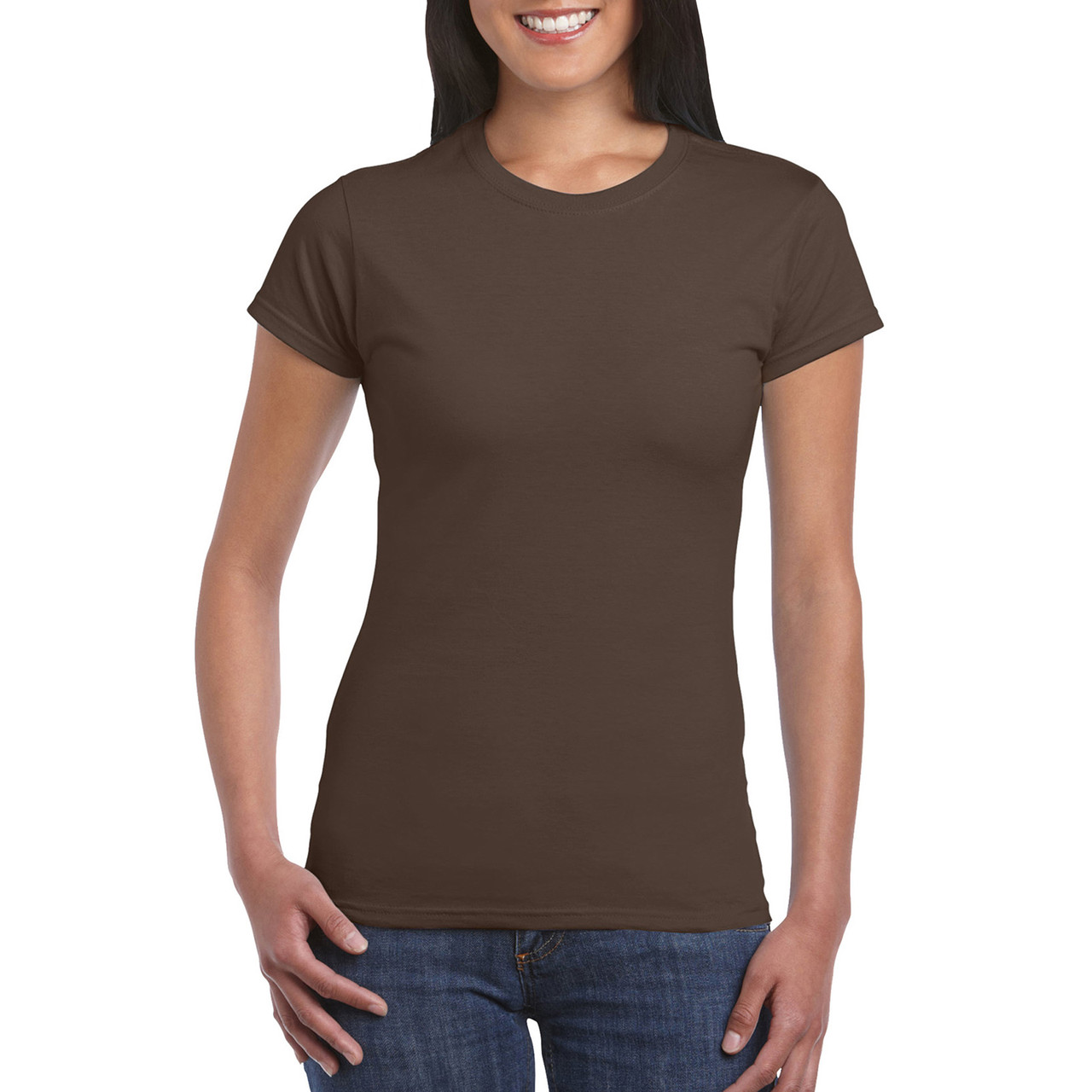 Футболка жіноча SoftStyle 153 Gildan для жінок dark chocolate L