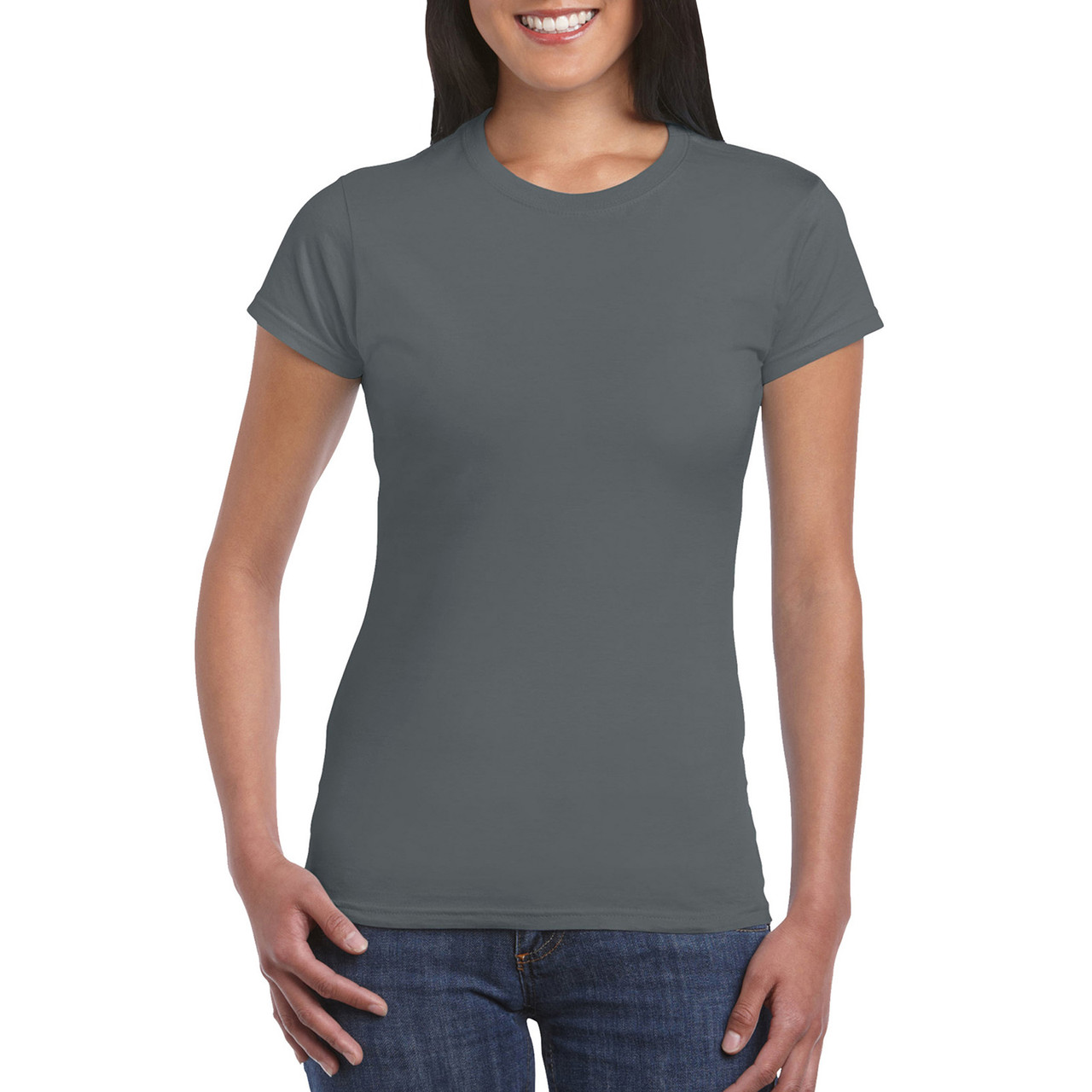 Футболка жіноча SoftStyle 153 Gildan для жінок charcoal 2XL