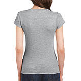 Футболка жіноча SoftStyle 153 Gildan для жінок sport grey L, фото 3