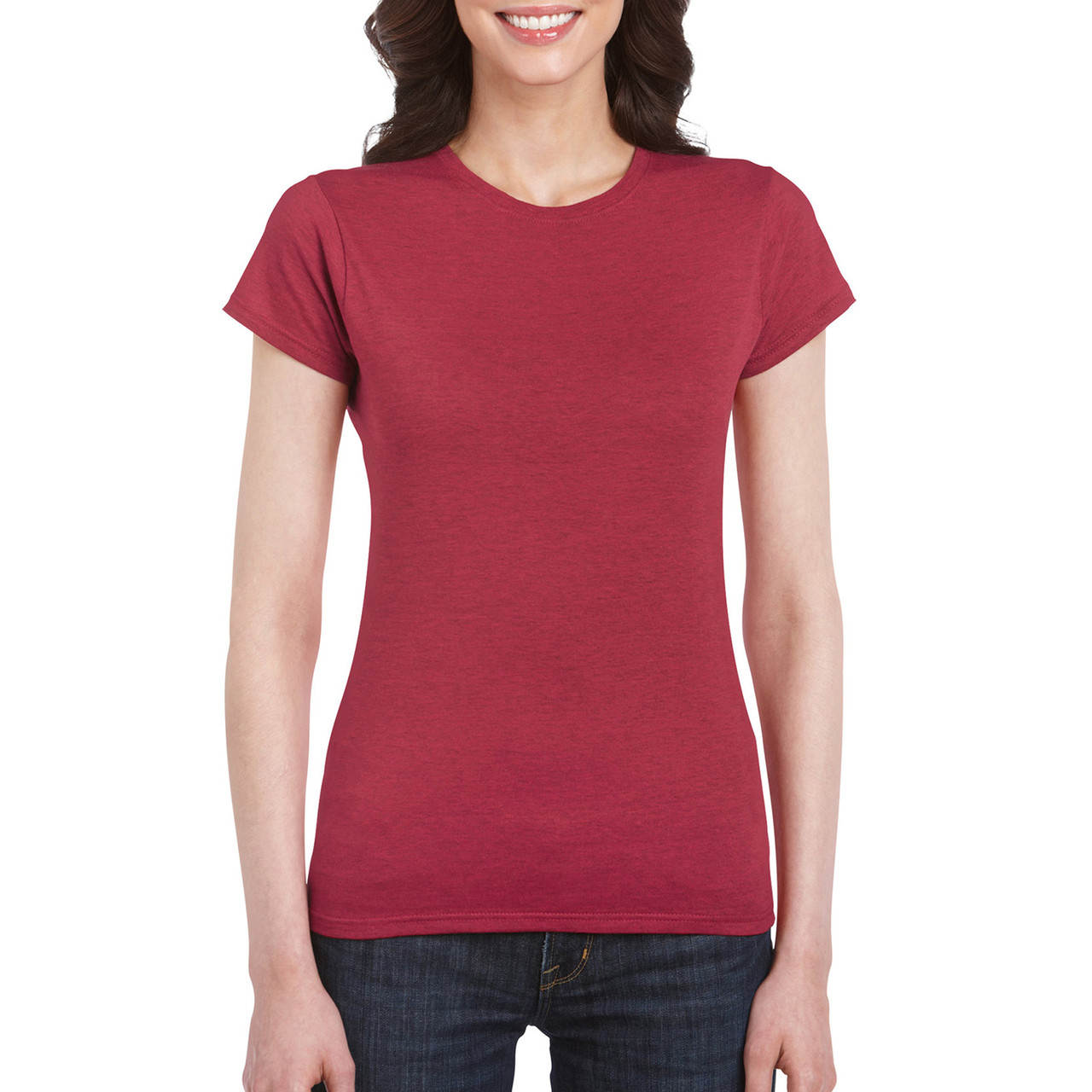 Футболка жіноча SoftStyle 153 Gildan для жінок antique cherry red L, фото 1