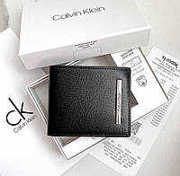 Крутый брендовый Мужской кошелек Calvin Klein Lux черный кельвин кляйн Sensey Крутий брендовий Чоловічий