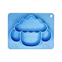 Силиконовая тарелка-коврик "Баранчик" MGZ-0125(Blue) 18х23 см Sensey Силіконова тарілка-килимок "Баранчик"