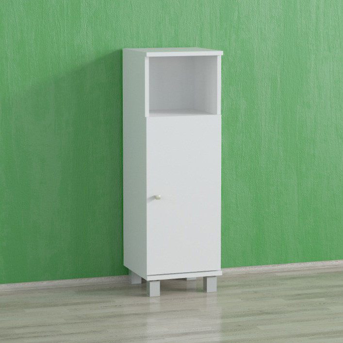 Шафа-пенал для ванної кімнати з ламінованого ДСП, тумба підлогова на 3 осередки у ванну, фото 1