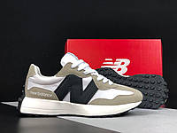 Женские демисезонные кроссовки New Balance 327 (бежевые с белым) стильные спортивные кроссы 12214 Нью Беленс 38