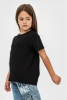 Классическая повседненвная однотонная футболка STEDMAN на девочку 134-140см ЧЕРНОГО цвета с коротким рукавом