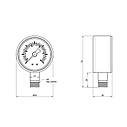 Манометр SD Plus 10 бар 1/4", нижнє підмикання SD17010B, фото 3