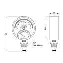Термоманометр SD Plus 80 мм 1/2", нижнє підмикання SD17210B, фото 3