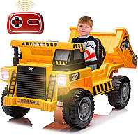 Детский электромобиль грузовик Strong Power (желтый цвет)