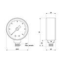 Манометр Icma 1/4" 0-10 бар, нижнє підключення №244, фото 3