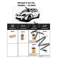 Комплект фільтрів VW Golf V (Plus) 2.0 TDI (2003-2013) (CLCA, CFHC) WIX