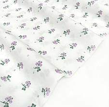 Батист (бавовняна тканина), з вишивкою, щільність 90г/м2, ширина 145см, бузкові квіти