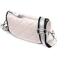 Женская сумка кросс-боди полукруглого формата из натуральной кожи Vintage 22393 Белая at