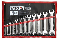 Ключі ріжкові YATO : CrV, М= 6х7-30х32 мм, Набір 12 шт.