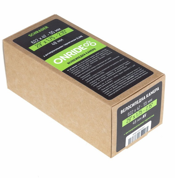 Велокамера 29х1.75/2.15 AV48мм OnRide з герметиком Slime Art 6101367, фото 1