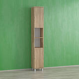 Шафа у ванну кімнату на 6 осередків, шафа-пенал вертикальна з ламінованого ДСП, полиця для ванної, фото 3