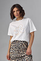 Женская футболка с Микки Маусом - молочный цвет, L (есть размеры) at