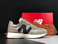 Женские демисезонные кроссовки New Balance 327 (серо-оливковые) стильные спортивные кроссы 12219 Нью Беленс