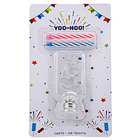 Набір свічок для торта, "5" світиться, 7,5 см