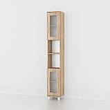 Пенал з МДФ фасадами, шафа-пенал для ванної кімнати, стелаж вертикальний на 6 комірок, фото 3