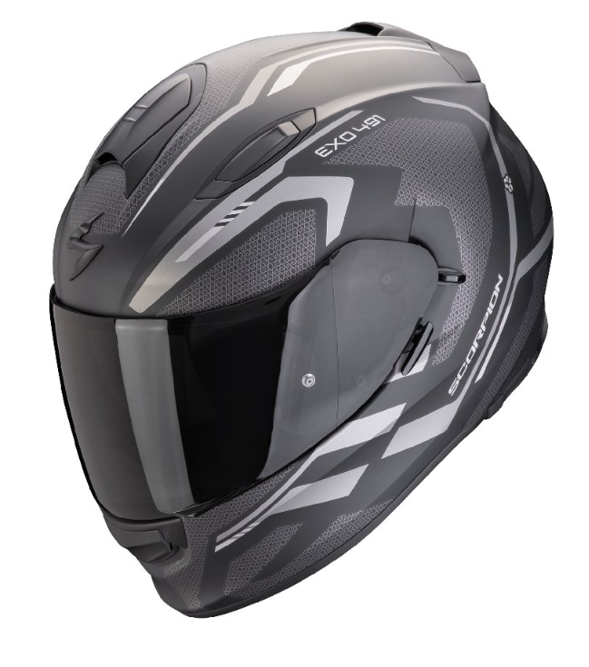 Мотошолом Scorpion Exo-491 Kripta black silver matt