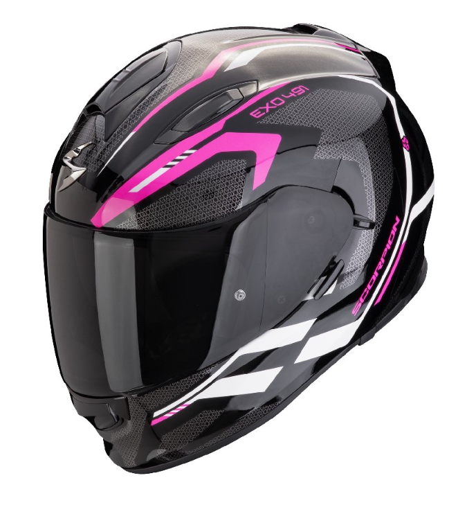 Мотошолом Scorpion Exo-491 Kripta black-pink-white, фото 1