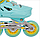 Дитячий набір розсувних роликових ковзанів Banwei BW-220  із захистом і шоломом PU колеса, що світяться (зелений), фото 8