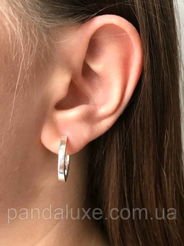 Сережки конго срібні кільця Ріккі, фото 3