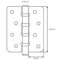 Петля RDA 100*3*3 (4 подш. сталь) закр. R7 мат хром