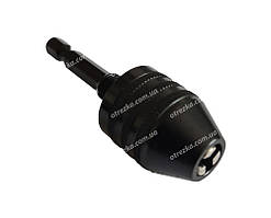 Патрон 3 х кулачковий швидкозатискний для шуруповерта 0,6-8 мм.