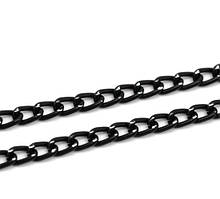 Ланцюжок на метраж Finding Пласке плетіння з засічками Чорний Алюміній 6 мм x 3.5 мм Ціна за 1 метр