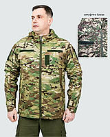 Куртка тактическая демисезонная Хищник, мужская камуфляжная куртка с вставками софтшелл