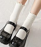 Шкарпетки білі ошатні в туфлі з фігурним краєм підліткові one size (АА), фото 3