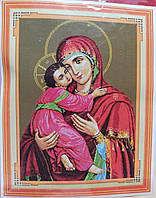 Набір для вишивання хрестиком Володимирська ікона Божої Матері муліне 71х54 см канва №11