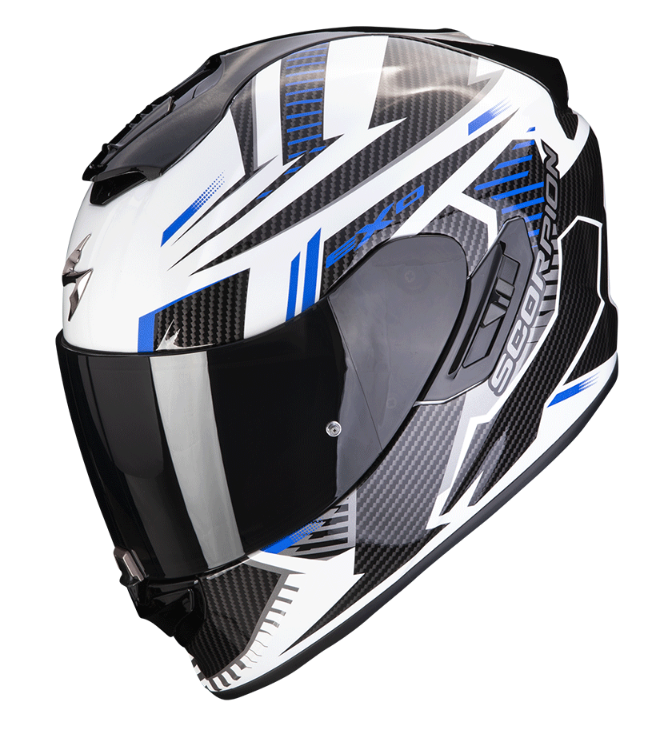 Мотошолом Scorpion Exo-1400 Evo Air Shell black-white-blue
