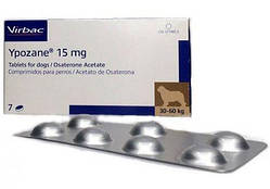 Іпозан 15 мг Ypozane ХL Virbac для лікування передміхурової залози у собак вагою 30 - 60 кг, 7 таблеток
