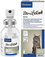 Зеніфел Virbac Zenifel седативний заспокійливий спрей для зовнішнього застосування кішок, 20 мл
