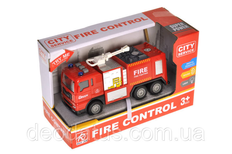 Пожежна машина інерційна вантажівка іграшковий транспорт зі звуком та світлом RJ6821-2 автомодель