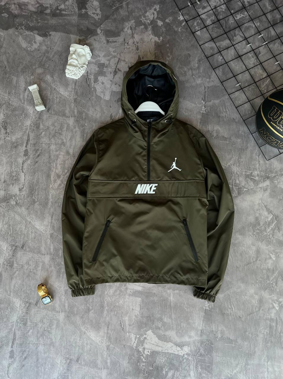 Чоловічий Анорак Nike хакі весняний осінній Вітровка Найк демісезонна