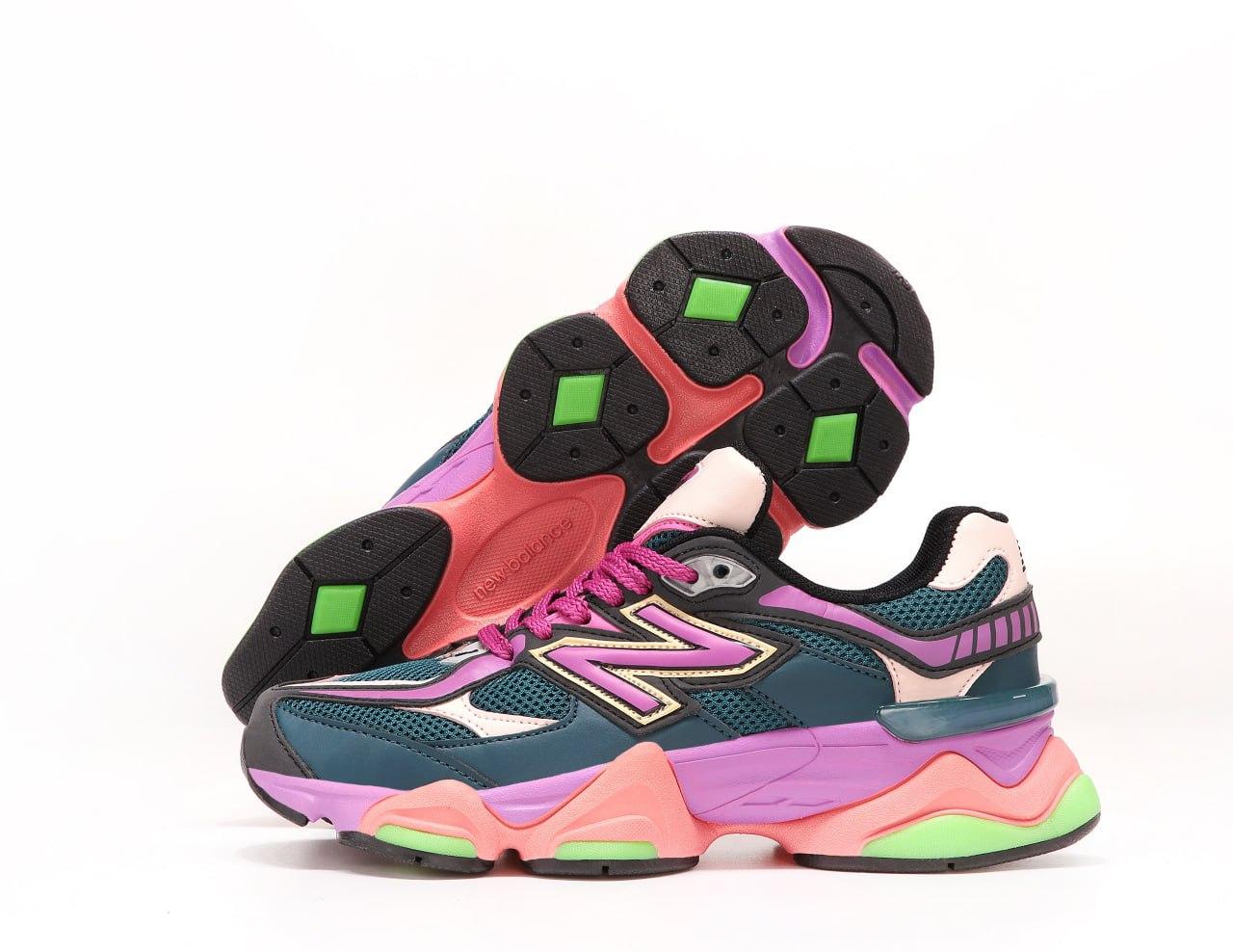 Женские кроссовки New Balance 9060 Multicolor Purple Pink Green ALL14832 - фото 2 - id-p2182459688