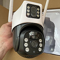 Автономна камера відеоспостереження 4G на сонячній панелі Besder подвійна вулична поворотна, фото 3