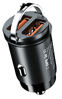 Автомобільна USB зарядка зі швидкою зарядкою /2USB/QC3.0  2*30W/