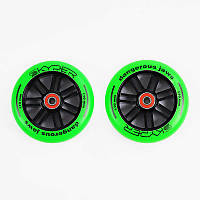 Колесо для трюкового самоката WL-0036/110 "Skyper", колір зелений, 110мм PU, підшипники ABEC-7, ЦІНА ЗА 2
