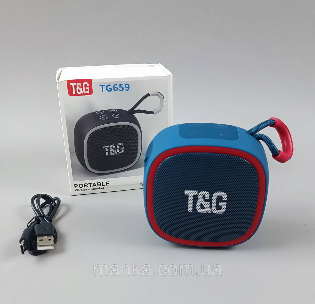 Колонка портативна переносна синя C 64901 Bluetooth: V5.3, USB Type-C, підтримка microSD, у коробці