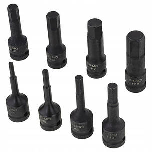 Набір ударних біт (H5-H19) 1/2" CrMo 8 шт. Vorfal V08062, фото 3
