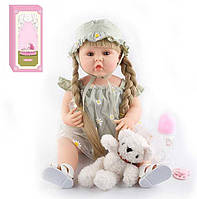 Лялька AD 2801-1 гумова, 57см, знімний одяг, взуття, м яка іграшка, памперс, пляшечка, пустушка, в коробці