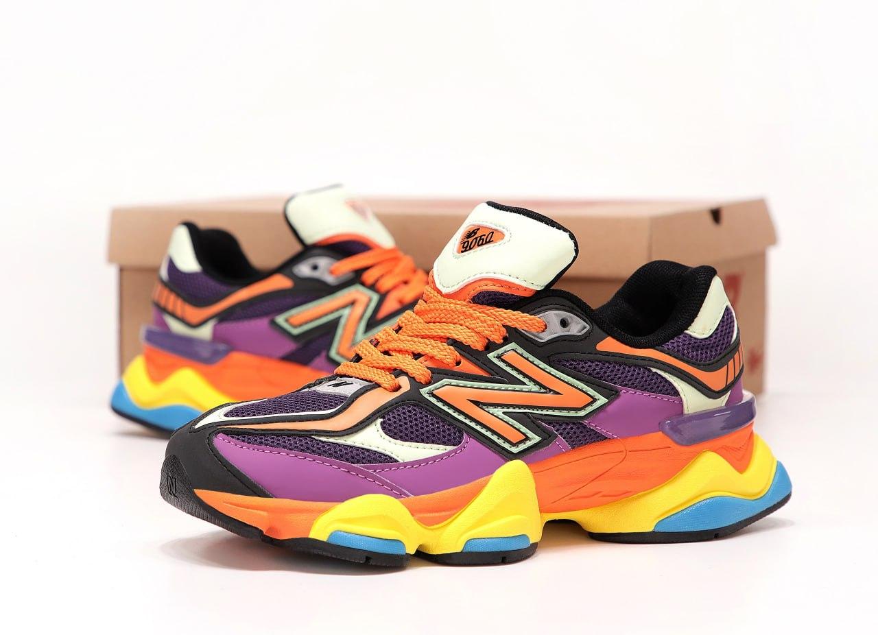 Женские кроссовки New Balance 9060 Purple Orange Yellow U9060NBX - фото 3 - id-p2182489457