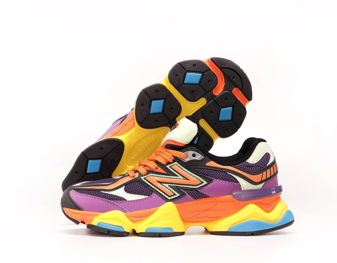 Женские кроссовки New Balance 9060 Purple Orange Yellow U9060NBX - фото 2 - id-p2182489457